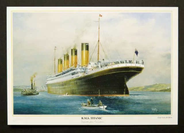 RMS Titanic Departure from Queenstown Postcards by Colin Verity Pack of 6