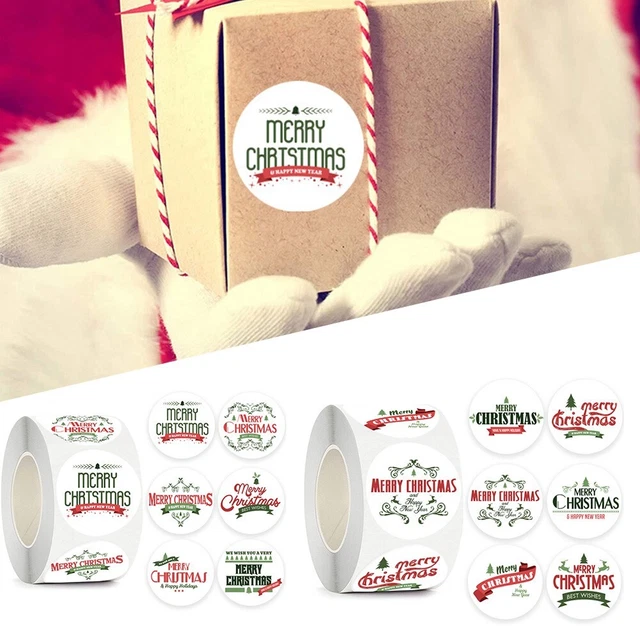 500Pcs / Rouleau Christmas-Stickers Étiquettes Gift-Tags for Carte Enveloppes