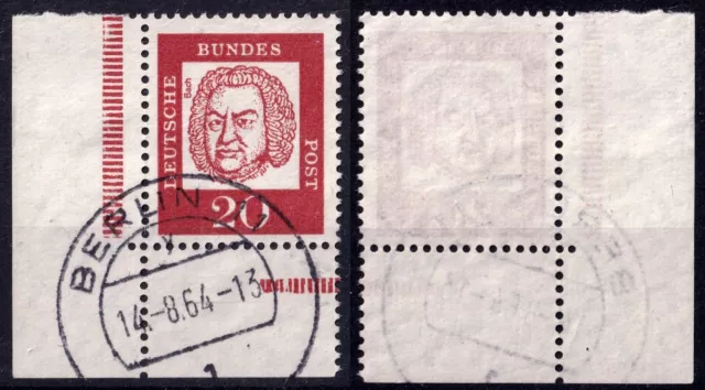 BRD 1961 Bedeutende Deutsche Mi. 352 aus MHB Eckrandstück gestempelt