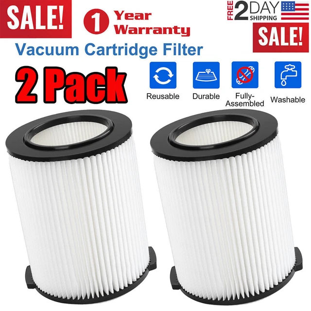 2xVF4000 Pleated Filter Replacement For RIDGID Wet/Dry Vacuum Shop Vac Craftsman