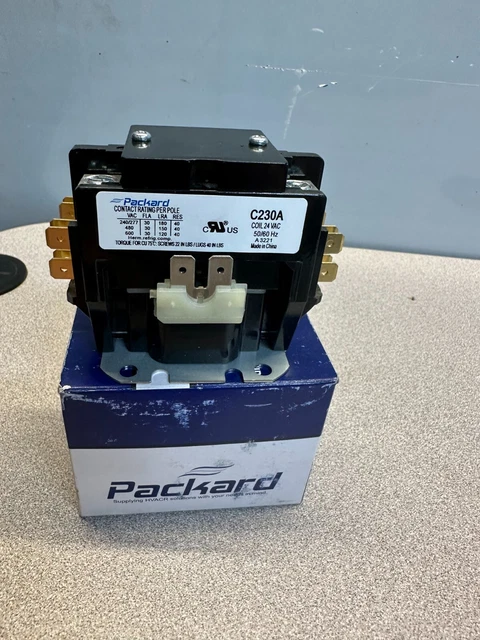 Packard C230A 2-Pole 30-Amp Contactor 24 Volt Coil Definite Purpose Contactor