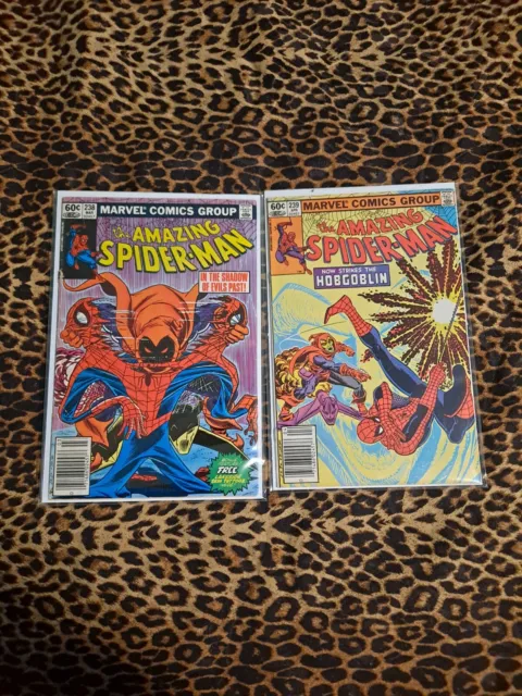 Amazing Spiderman 238 239 1st & 2nd HOBGOBLIN Newsstand variants No tattoos