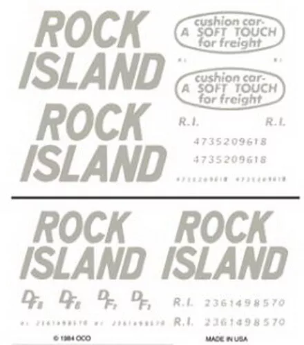 Woodland Scenics DT606 Rock Island Box Cars Dry Transfer Decals