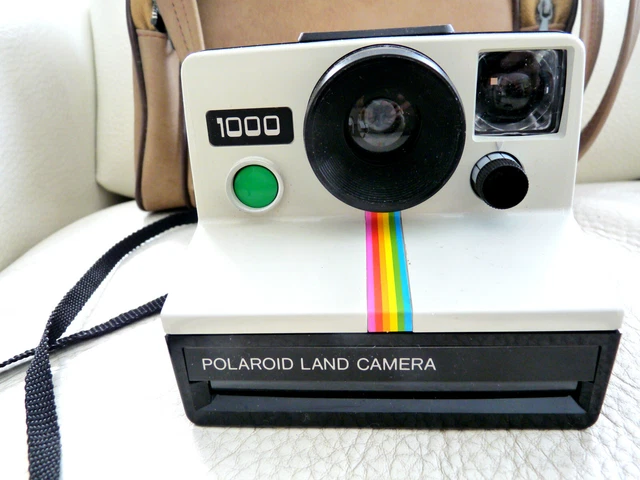 polaroid 2000 land camera bouton vert avec sacoche satar et