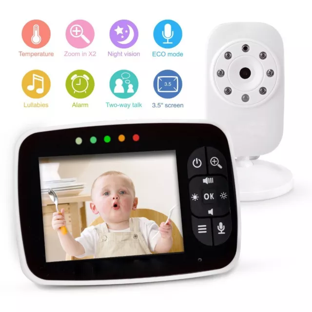 3.5" 2-Way Talk Digital Wireless Video Audio Baby Monitor Night Vision Camera