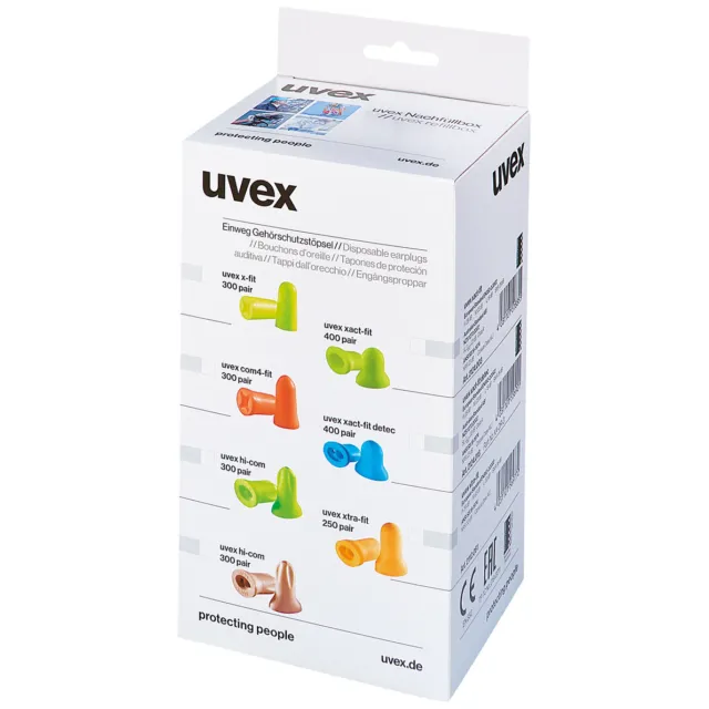 Uvex Einweg-Gehörschutzstöpsel X-FIT 300 Paar Nachfüllbox Farbe lime ohne Kordel