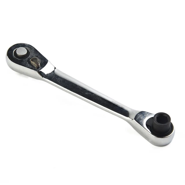 Llave de trinquete de doble cabeza 1/4 broca hexagonal destornillador herramienta calidad