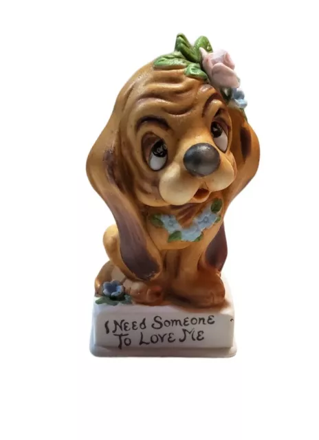 VINTAGE Josef Originals Cocker Spaniel Sad Big Eyed Puppy Dog Ceramic Figurine