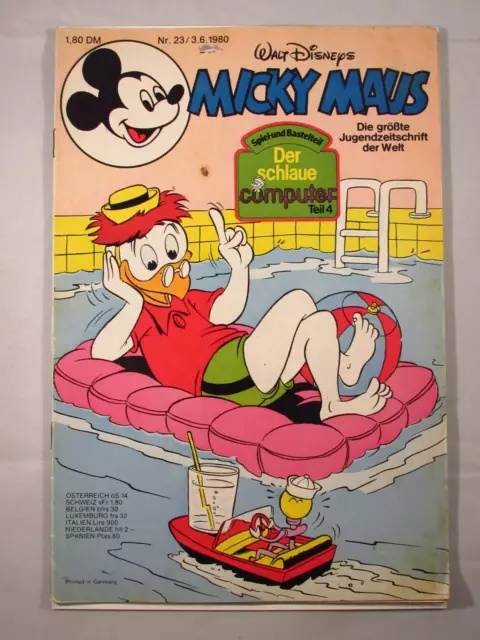 Micky Maus Nr.23 - Comic 1980 - mit Beilage, mit Schnipp - Walt Disney Magazin