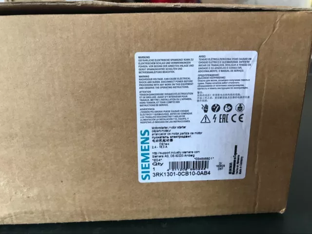 New Original Siemens Motor Starter 3Rk1301-0Cb10-0Ab4 Expedited Shipping