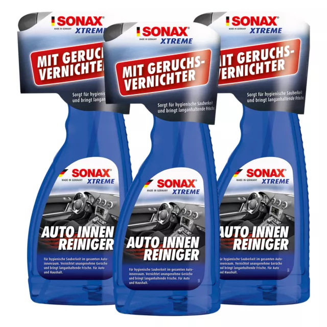 3x 500ML Sonax 02212410 Xtreme Coche Limpiador de Interiores Desodorante Cabina