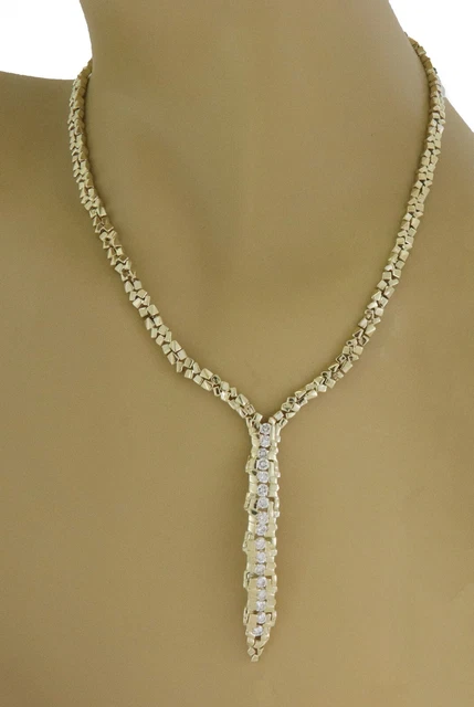 Jose Hess 1.50ct Diamond 14k Yellow Gold Nugget Link Necklace Jose Hess 1.50ct Diamond 14k Yellow Gold Nugget Link Necklace