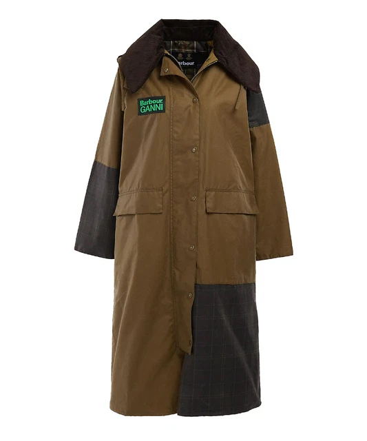 NEW GANNI X BARBOUR Burghley Coat in Sand Classic Size 6 #WAX139