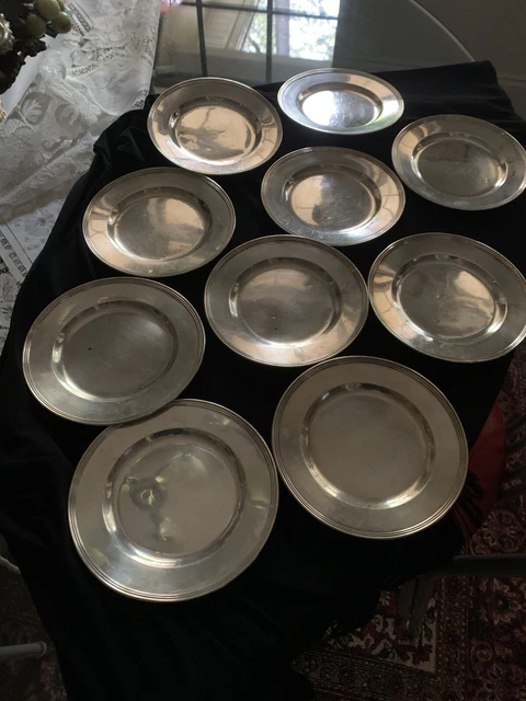 10 International sterling silver 6” plates