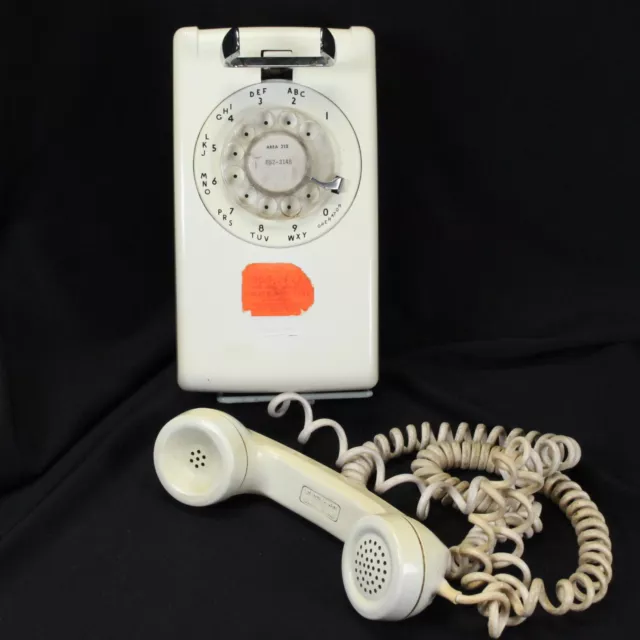 Bell Rotary Wall Phone White Western Electric Vintage 1962 554 Working Condition