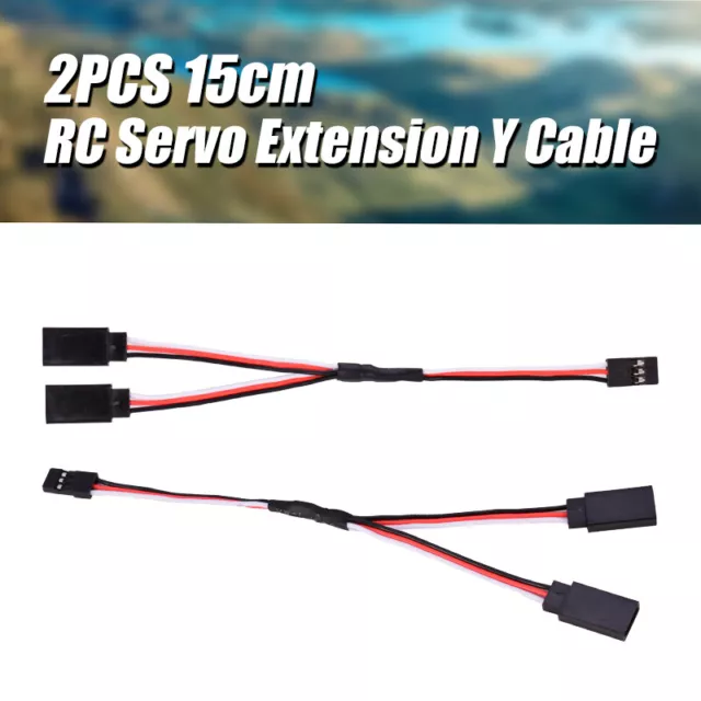 2X 15cm RC Servo Extension Y Wire Cable For JR Futaba RC Car Helicopter Receiver