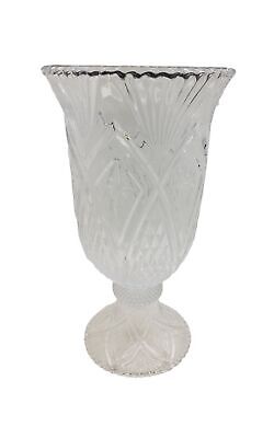 vintage 1980s godinger chatham crystal clear pressed glass hurricane lamp.