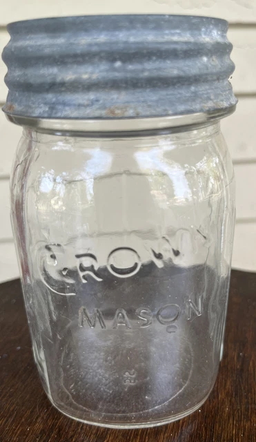Vintage Crown Mason PINT Canning Mason Jar