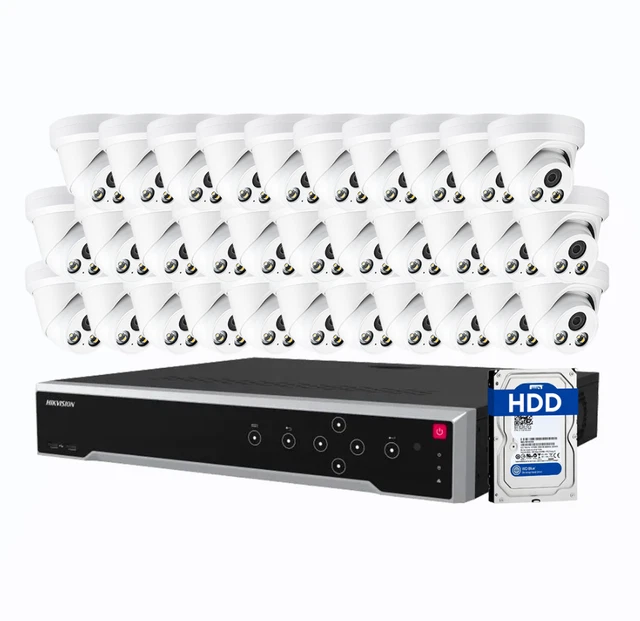 HIKVISION 32CH NVR 4k ColorVu Security IR IP Camera CCTV System Outside