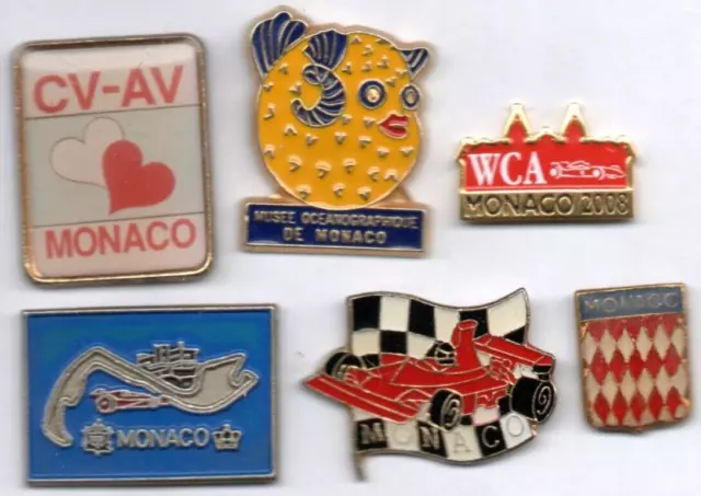 🗺Pin-Lot 6 Monaco France Pins CV-AV Fugu Formula1 Grand Prix Circuit WCA Wappen