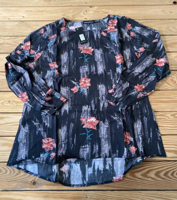 Tolani Collection NWT Women’s Pullover Floral blouse size M Black CP