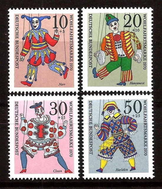 [D7048] BRD, Germany, Full set 1970 MNH** Charity Stamps, Marionettes