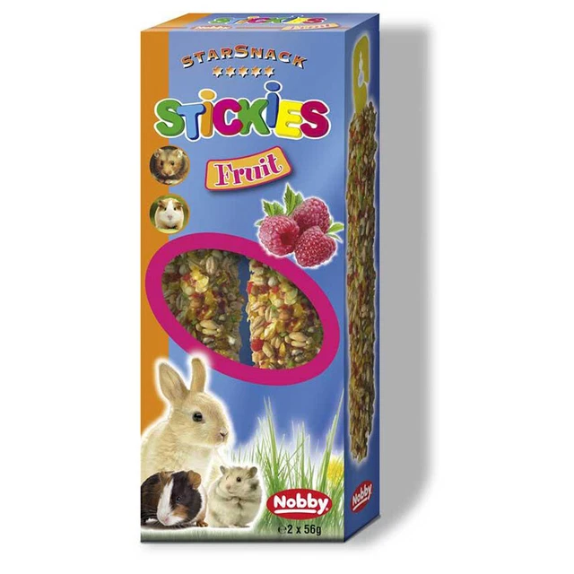Nobby Stickies Frutta 2 x 56 G, Nagersnack, Nuovo