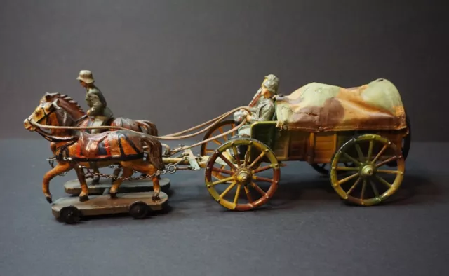 Elastolin  WW2  Wehrmacht Planwagen mit Soldaten um 1937 Rarität  7,5 cm serie