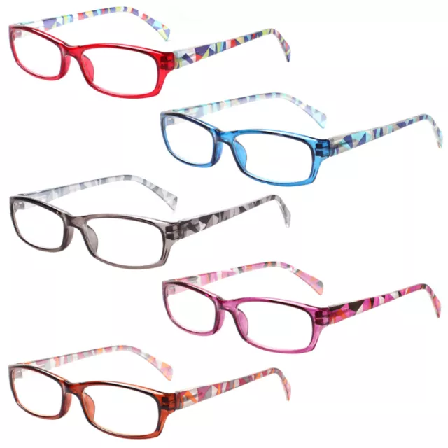 5 Pack Ladies Reading Glasses Women Spring Hinge With Patter Readers