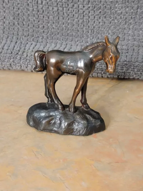 Vintage Brass Mule Horse Colt Figure Paperweight Statue