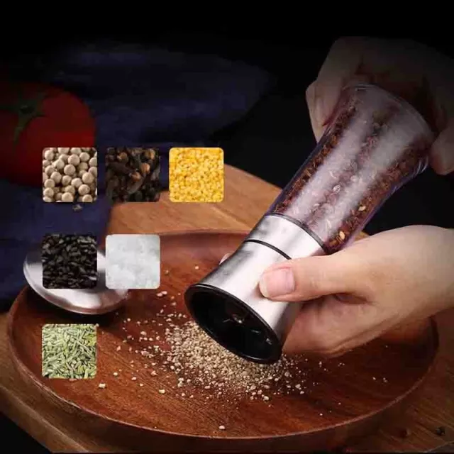 Moulin manuel à sel/poivre design moderne en acier inoxydable pour la cuisson