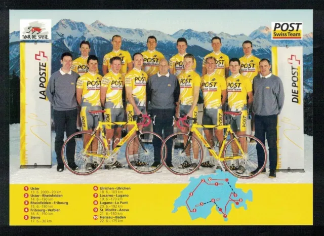 Schweiz-Ganzsache 2000 Ersttag, Radrennmannschaft Post-Swiss-Team, Fahrrad