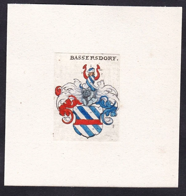 Bassersdorf Escudo Abrigo De Arms Heráldica Grabado 17. Jh