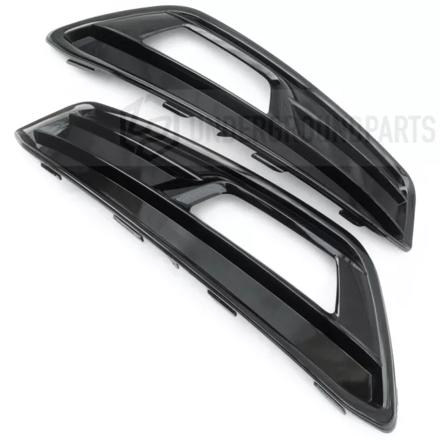 Ford Focus Mk3.5 St Gloss Black Front Bumper Fog Light Covers Surrounds Grilles