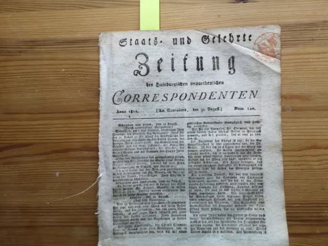 1811 Zeitung Hamburg 140 Steuern in den Domänen unter Napoleon 2