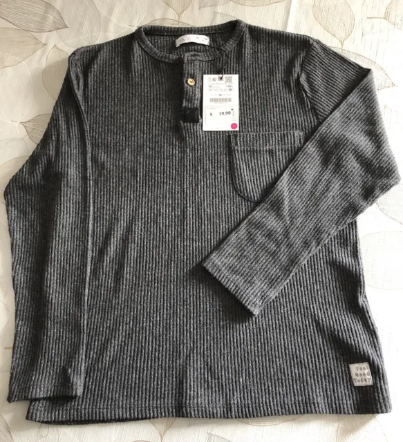 ZARA Boys Long Sleeve Top W/ Pocket Size 10 NWT