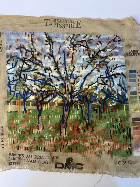 Completed Tapestry Vintage DMC 1994 Canvas Van Gogh  29cm x 29cm 100% Cotton VGC