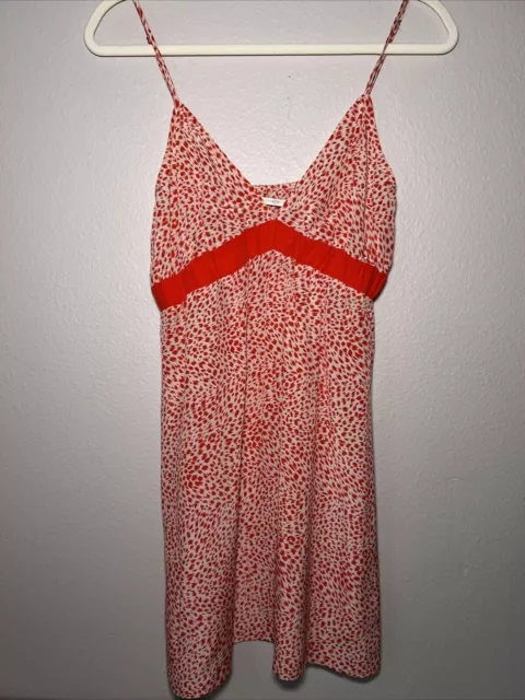 Twelfth Street by Cynthia Vincent Silk Red And White Slip Dress Small Valentine