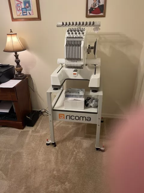 RICOMA EM-1010 Embroidery Machine 10 Needle Perfect with Extras & Stand