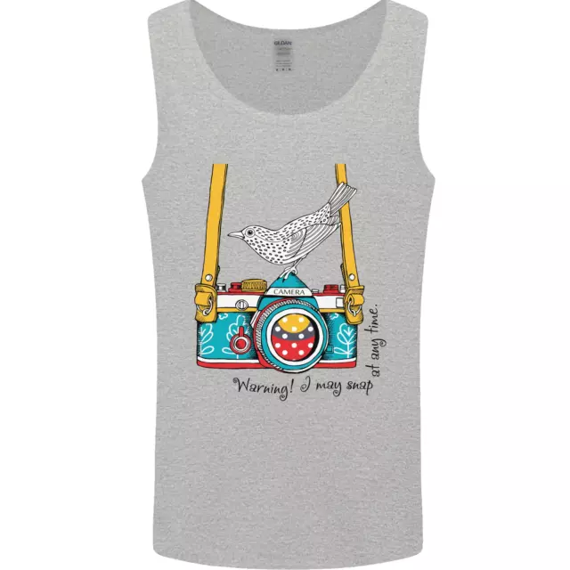 Camera With a Bird Photographer Photography Mens Vest Tank Top