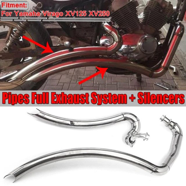 Exhaust Pipes Full System Muffler Silencer For Yamaha Virago V Star XV125 XV250