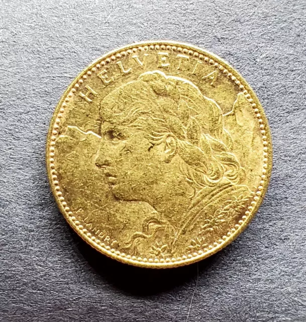 Switzerland 1915 10 Ten Francs Gold Coin 