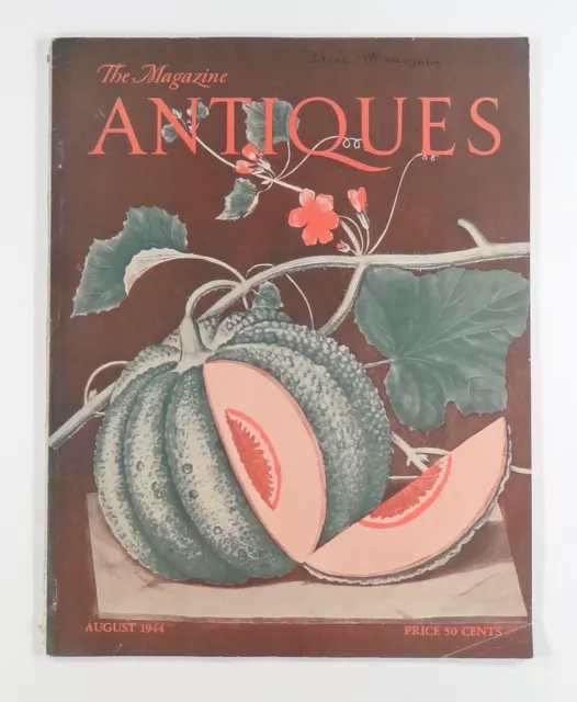 1944 Aug ANTIQUES Majolica & fruit pottery CRITTENDON CLOCKS Ohio painters MORE