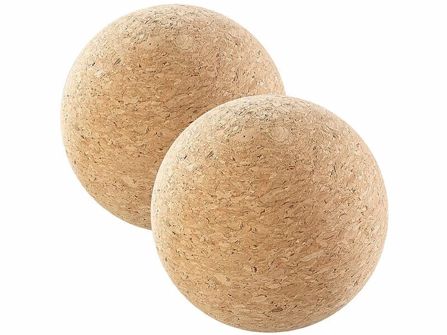 2 balles de massage et d'exercice en liège Ø 6,5 cm - Newgen Medicals