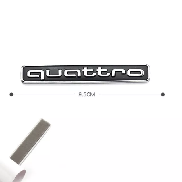 1x Audi Quattro Emblem Schwarz Glanz Heck Logo Heckklappe Schriftzug  Aufkleber 
