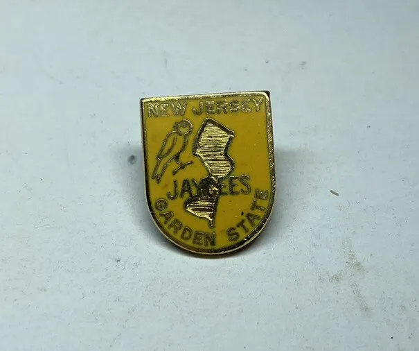Vintage New Jersey Jaycees Garden State Pinback Metal Lapel Pin