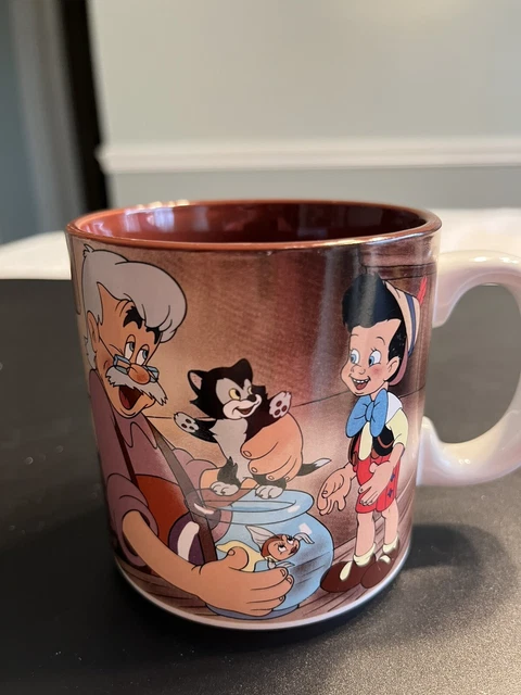 Vintage Walt Disney Pinocchio & Geppetto Coffee Cup Mug EUC