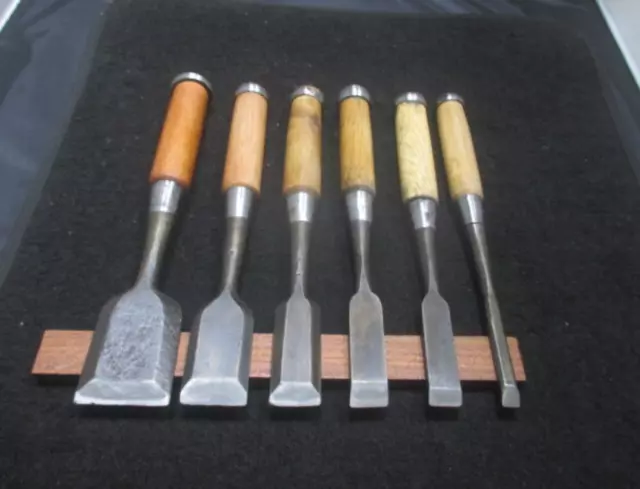 Japanese Chisel Nomi Carpenter Tool Set of 6 Hand Tool wood working Japan 8.27″