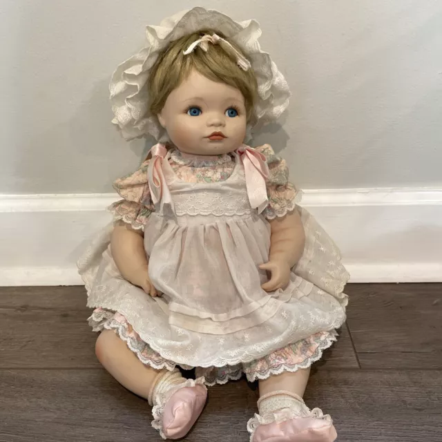 Hamilton Collection Heritage Jessica Blonde Baby 20" Porcelain Doll