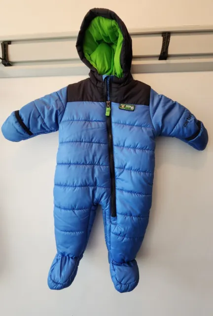 Carters Blue Puffer Snowsuit Outerwear Infant Baby Boys Size 3 To 6 Months
